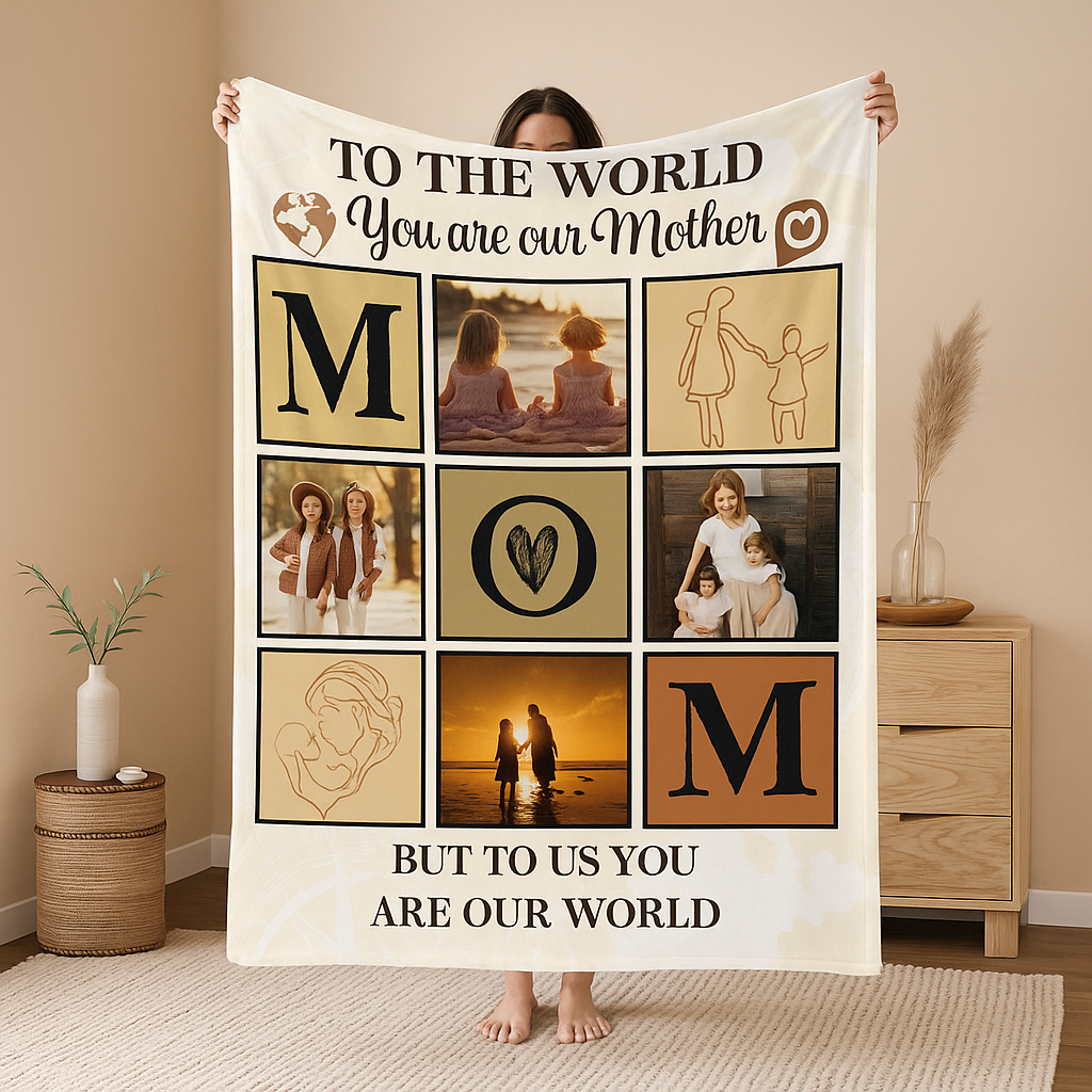 Custom Mom Sherpa Fleece Blanket - Heartfelt Design