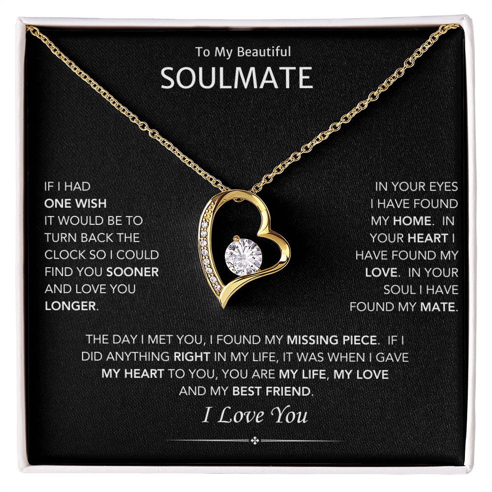 To My Soulmate Heart Love Pendant