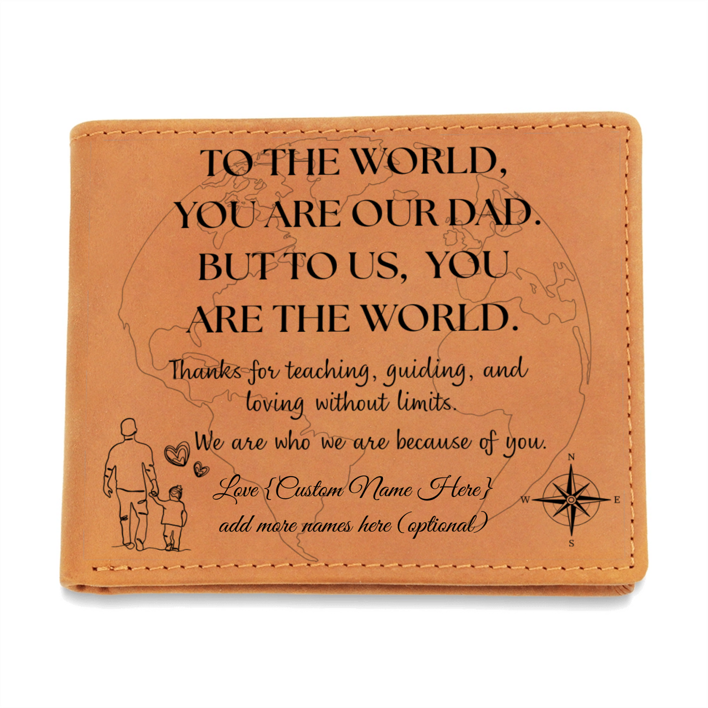 Personalized Dad Wallet – Meaningful Gift from Kids with Message