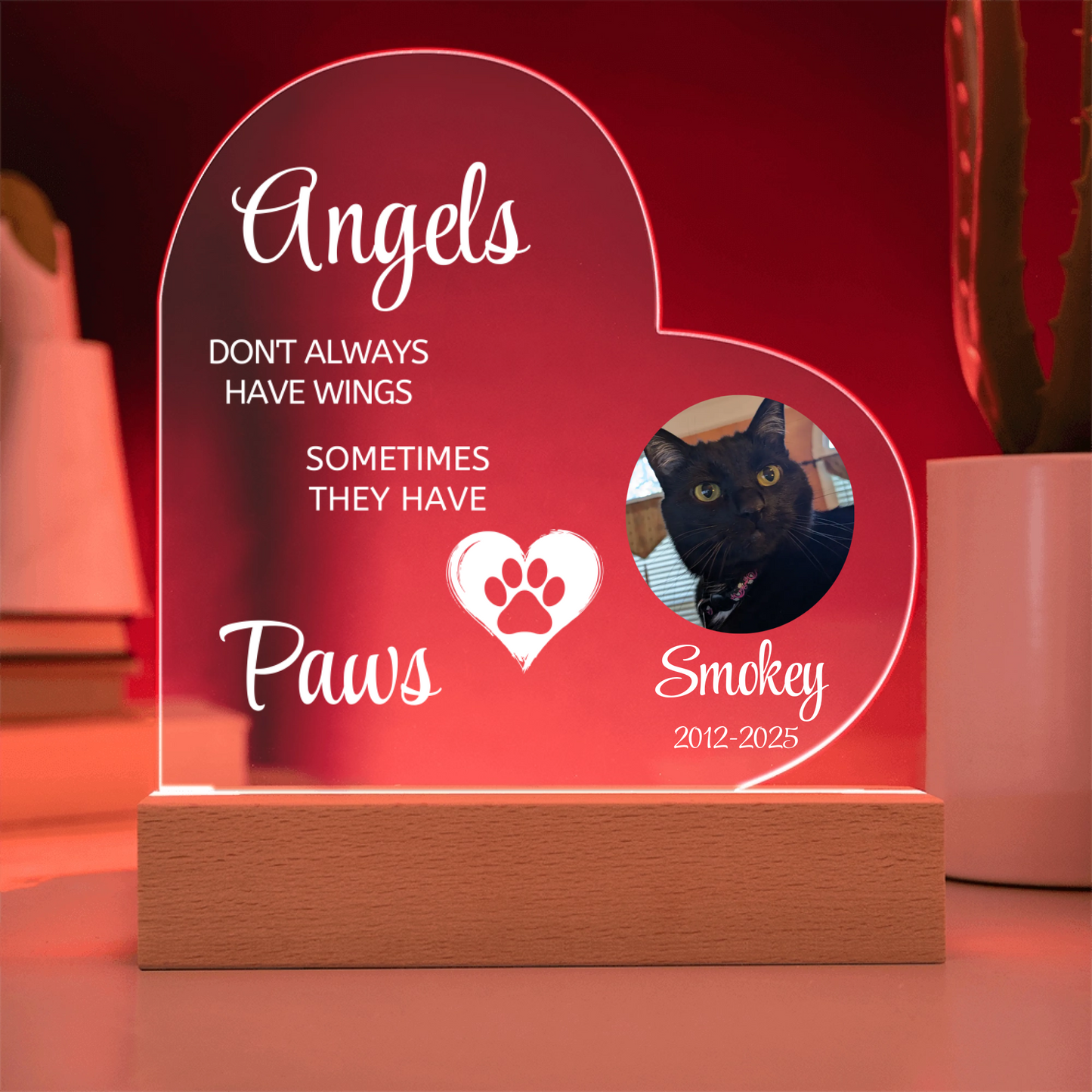 Light Up Pet Memorial Gift • LED Pet Frame • Pet Memorial Keepsake • Pet Bereavement Gift • Pet Loss Sympathy Gift
