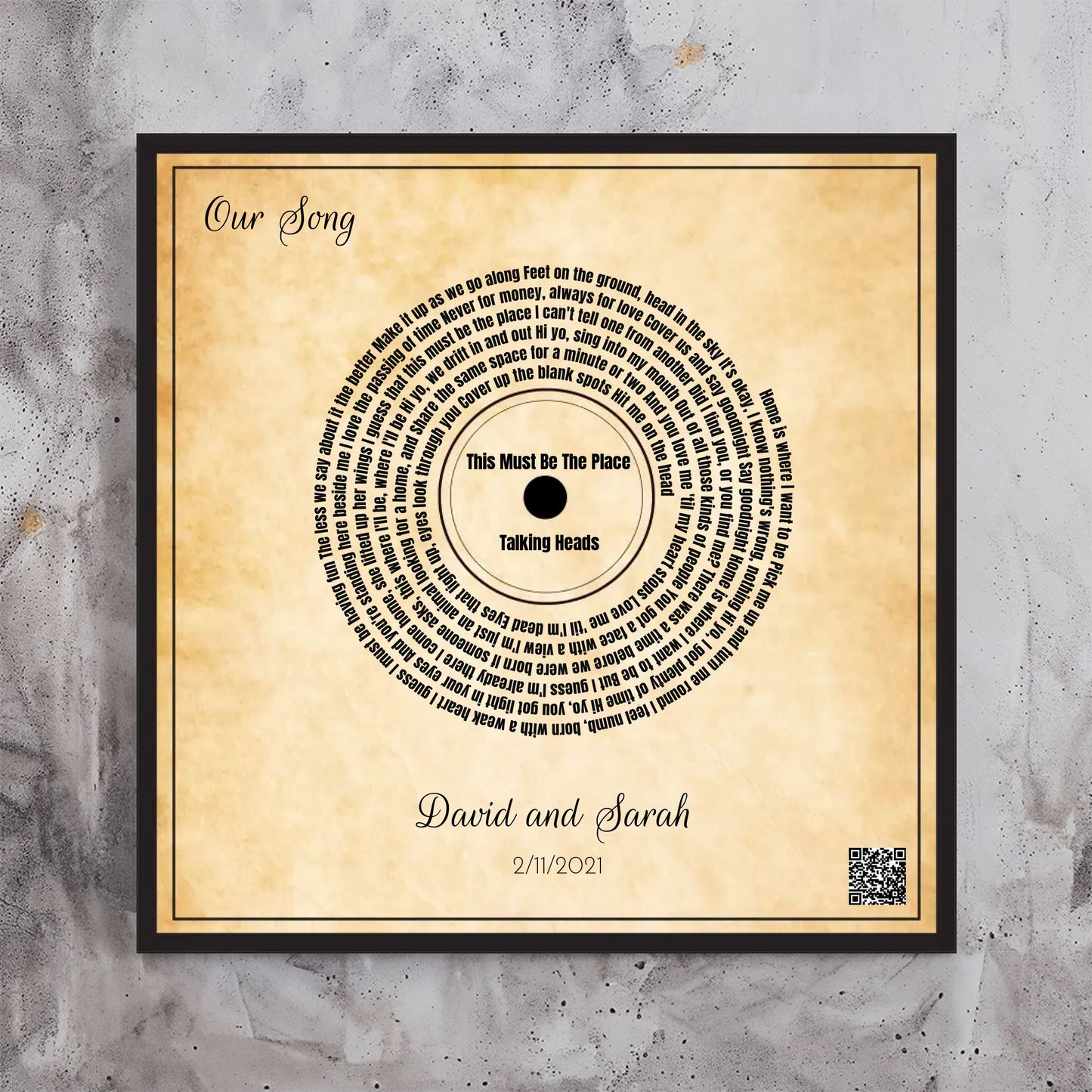 Custom Song Lyrics / Record Poster