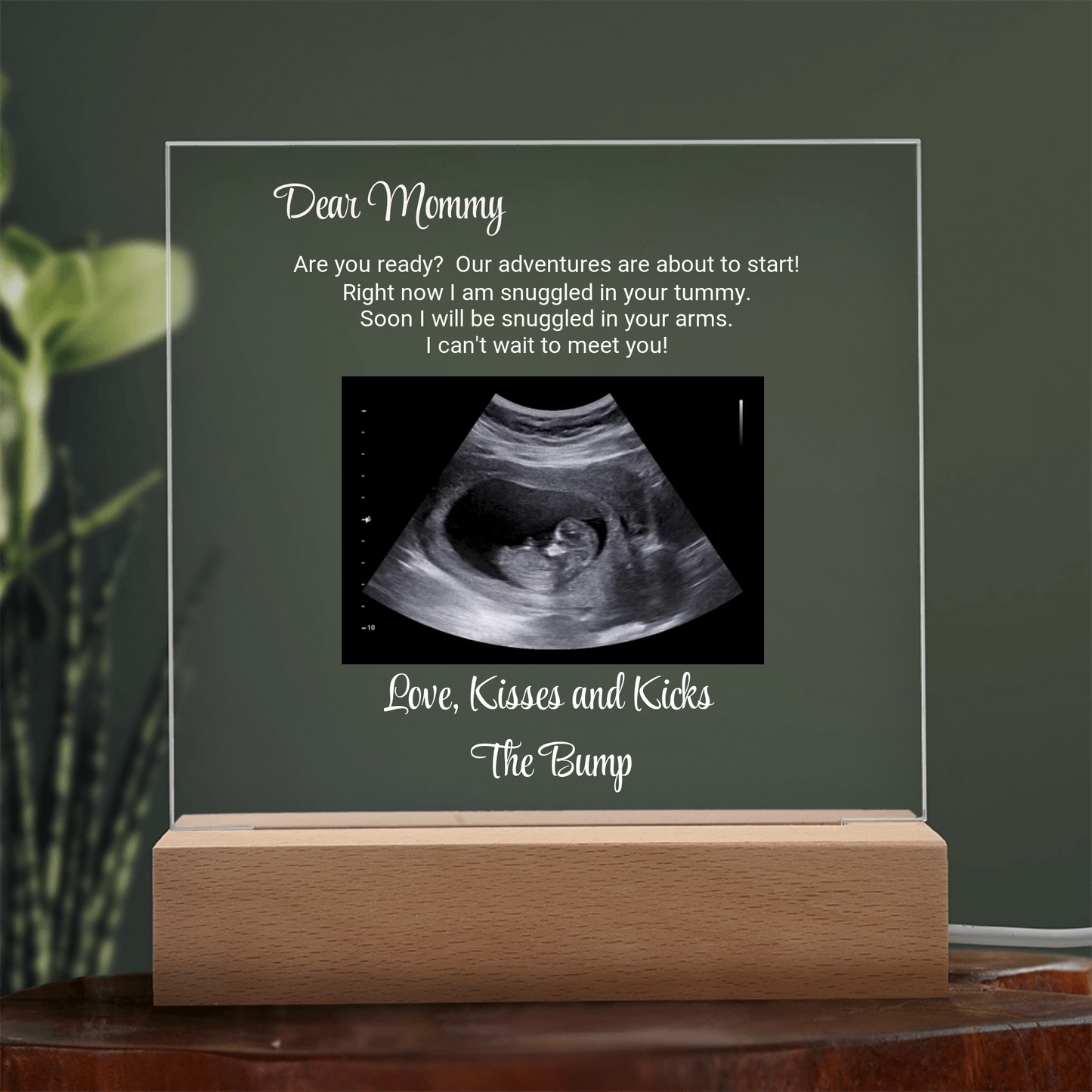 Personalized “From the Bump” Gift – Dear Mommy, Daddy, or Grandma Acrylic Mulit-color LED Light