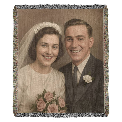 Heirloom Woven Photo Blanket – Turn Restored Memories into Cozy Keepsakes
