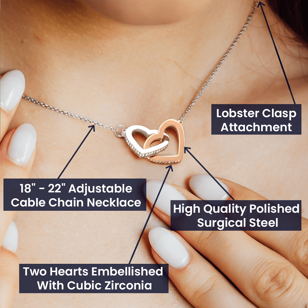 Interlocking Hearts Necklace for Granddaughter – Personalized Message Card Gift