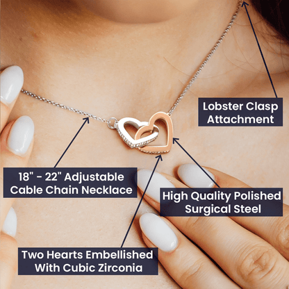 Interlocking Hearts Necklace for Granddaughter – Personalized Message Card Gift