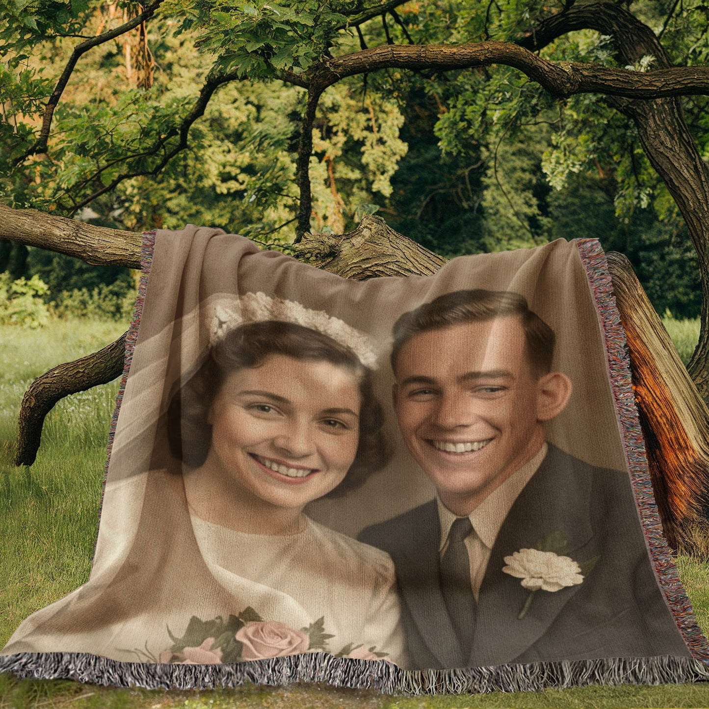 Heirloom Woven Photo Blanket – Turn Restored Memories into Cozy Keepsakes