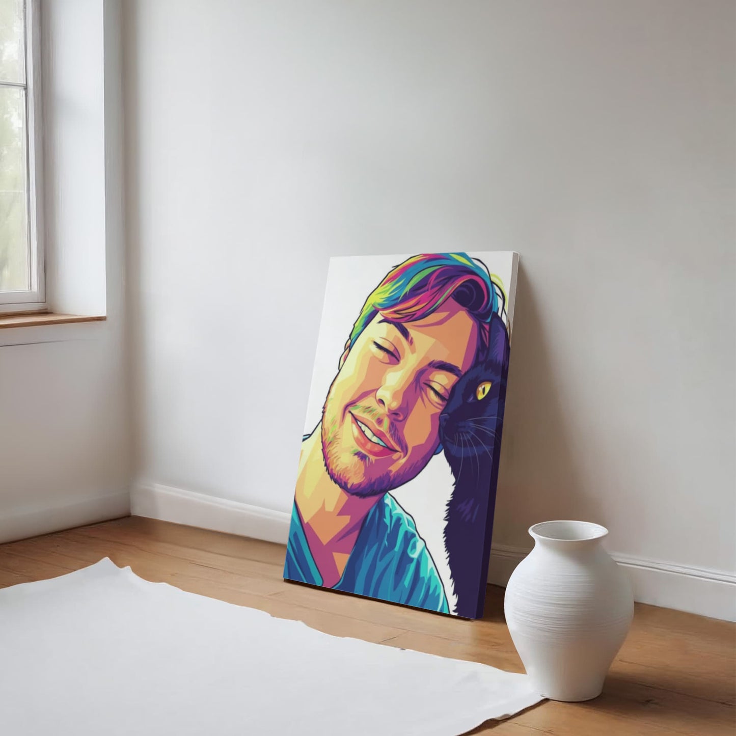 Custom Pop Abstract Portrait Canvas – Vibrant Modern Art from Your Photo