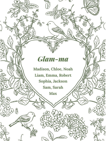Personalized Woven Grandma Blanket – Custom Grandchildren’s Names, Heirloom 100% Cotton Throw