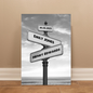 Personalized Couples Street Sign Canvas – Custom Names & Wedding Date Wall Art, Unique Anniversary or Wedding Gift