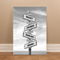 Personalized Family Street Sign Canvas – Custom Names & Dates Wall Art, Milestone Family Gift, Anniversary or Housewarming Decor