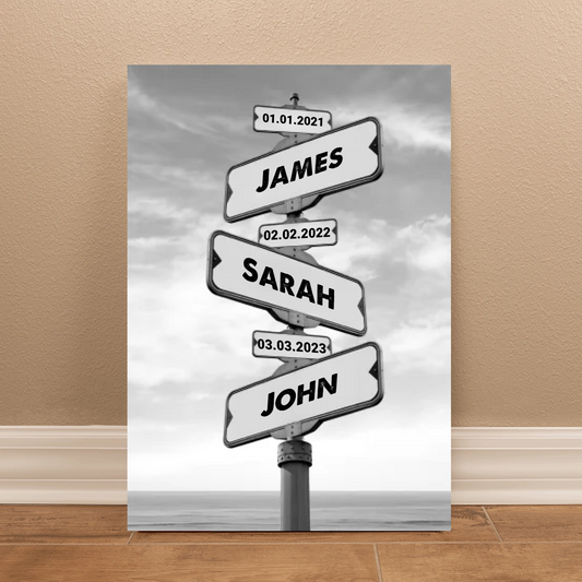 Family Street Sign Canvas