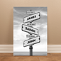 Personalized Family Street Sign Canvas – Custom Names & Dates Wall Art, Milestone Family Gift, Anniversary or Housewarming Decor