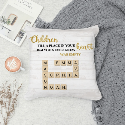 Personalized Children's Names Crossword Pillow Farmhouse Style