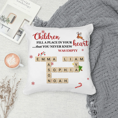 Personalized Children's Names Crossword Pillow – Christmas Edition