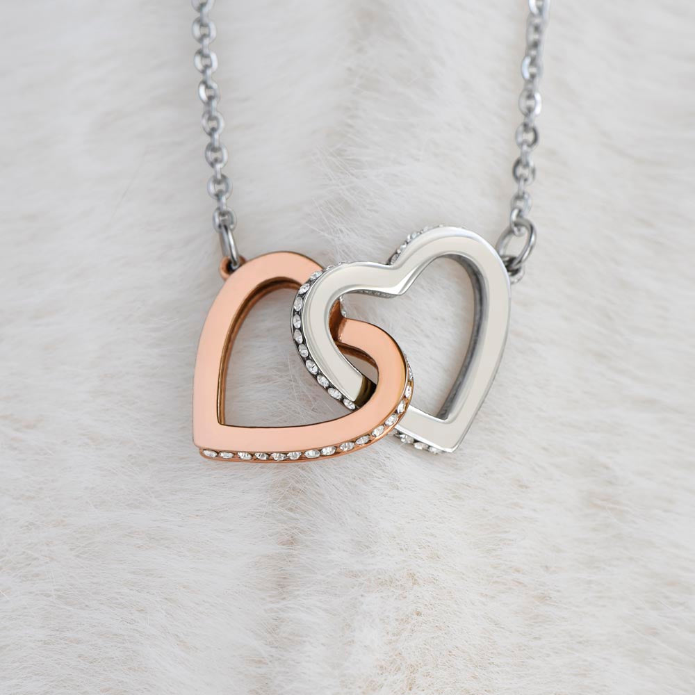 Interlocking Hearts Necklace for Granddaughter – Personalized Message Card Gift