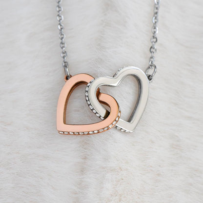 Interlocking Hearts Necklace for Granddaughter – Personalized Message Card Gift