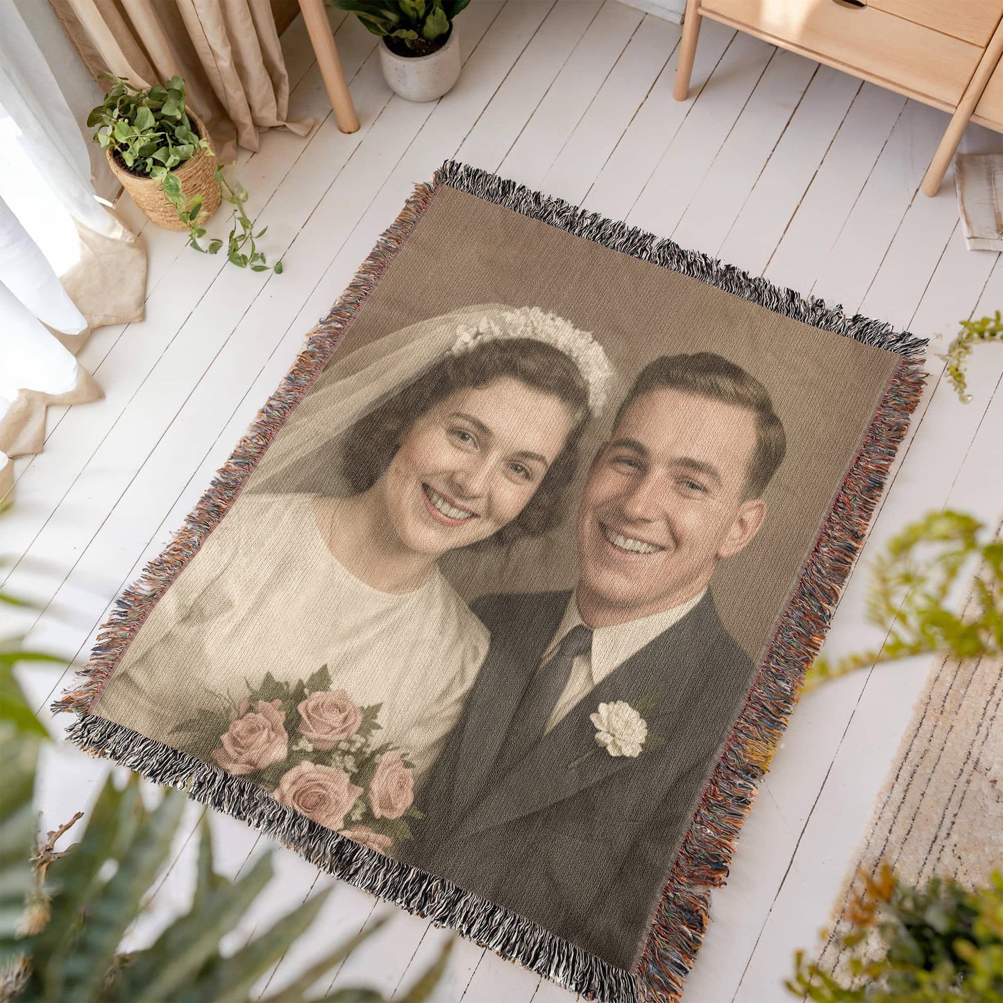 Heirloom Woven Photo Blanket – Turn Restored Memories into Cozy Keepsakes