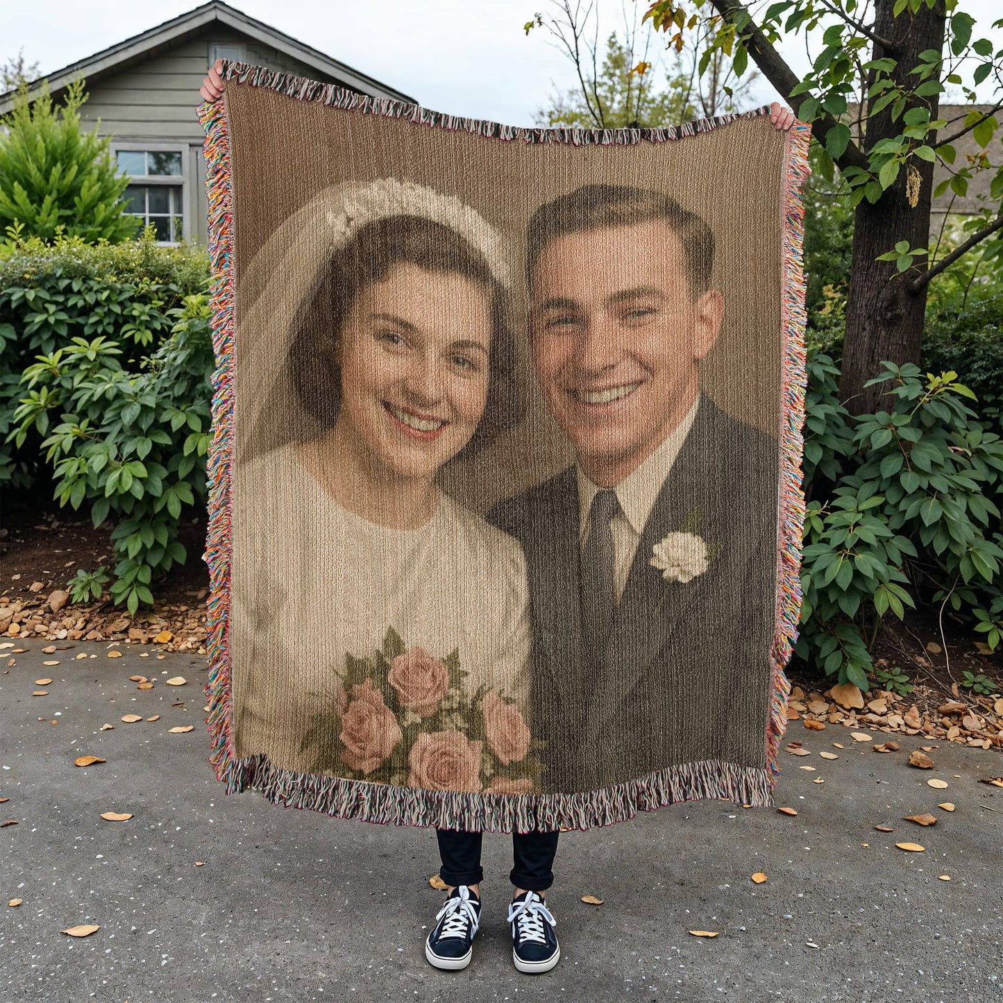 Heirloom Woven Photo Blanket – Turn Restored Memories into Cozy Keepsakes
