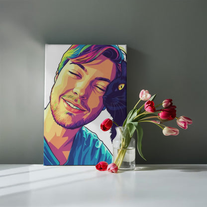 Custom Pop Abstract Portrait Canvas – Vibrant Modern Art from Your Photo