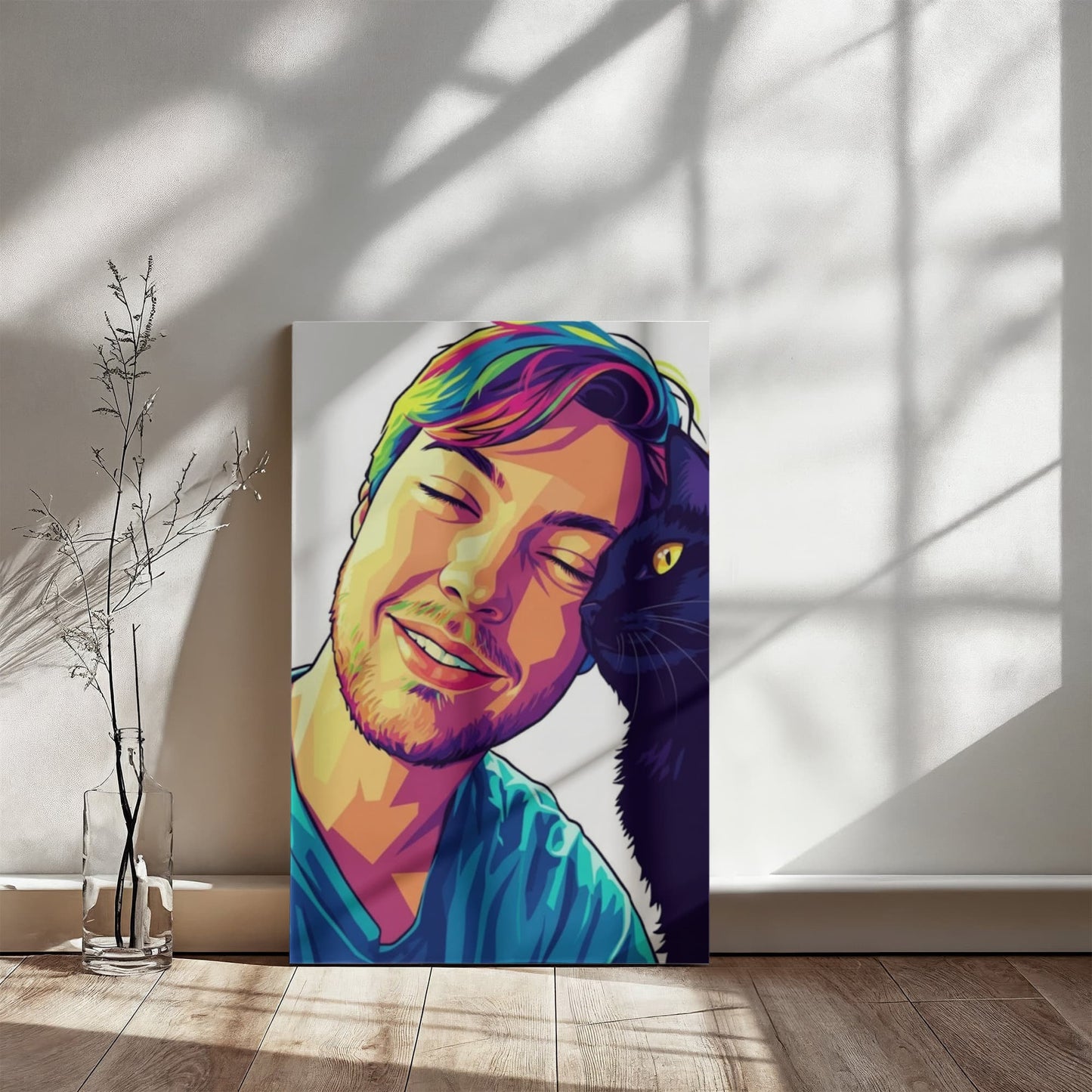 Custom Pop Abstract Portrait Canvas – Vibrant Modern Art from Your Photo