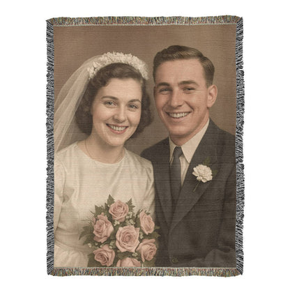 Heirloom Woven Photo Blanket – Turn Restored Memories into Cozy Keepsakes