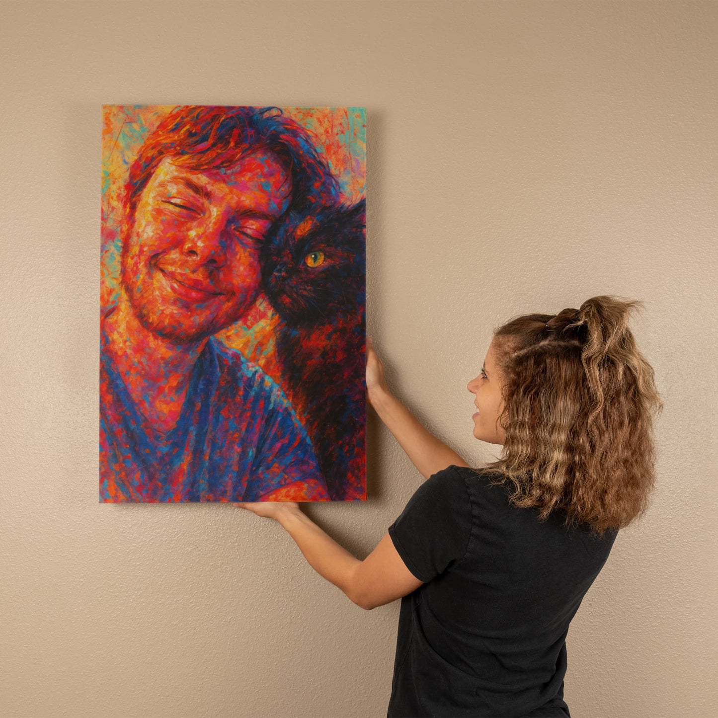 Personalized Pop‑Grunge Canvas — Custom Photo Portrait Art