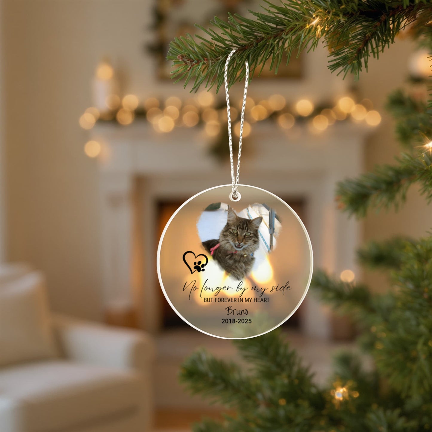 Personalized Pet Memorial Ornament – Custom Photo Keepsake