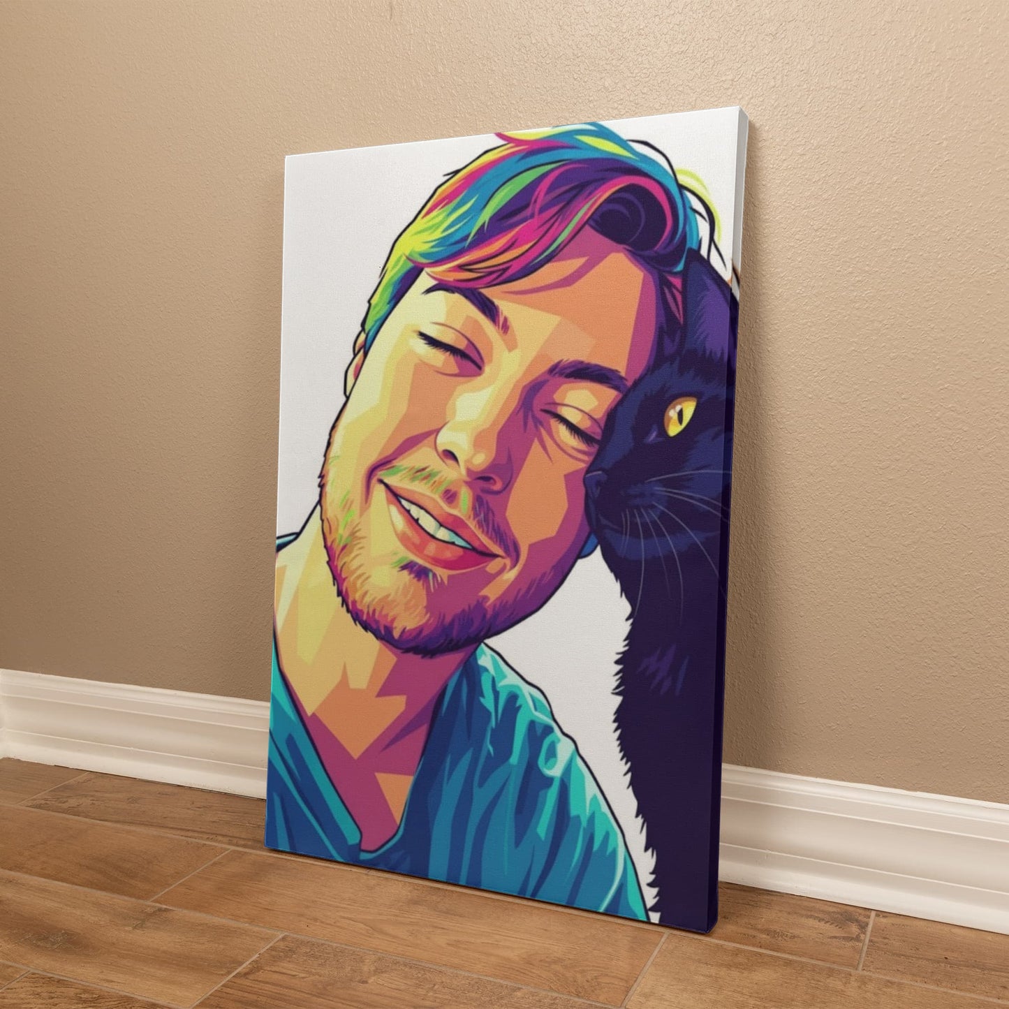 Custom Pop Abstract Portrait Canvas – Vibrant Modern Art from Your Photo