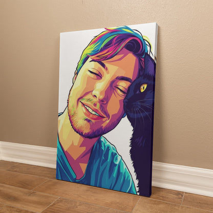 Custom Pop Abstract Portrait Canvas – Vibrant Modern Art from Your Photo