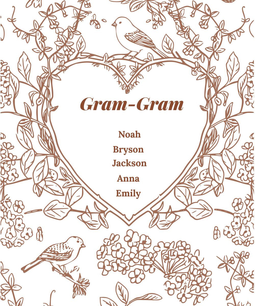 Personalized Woven Grandma Blanket – Custom Grandchildren’s Names, Heirloom 100% Cotton Throw