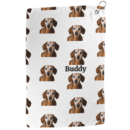 Custom Photo Golf Towel with Name – Personalized Gift for Golfers