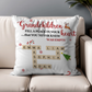 Custom Grandma Pillow with Grandchildren's Names – 2 Sided, Up to 10 Names