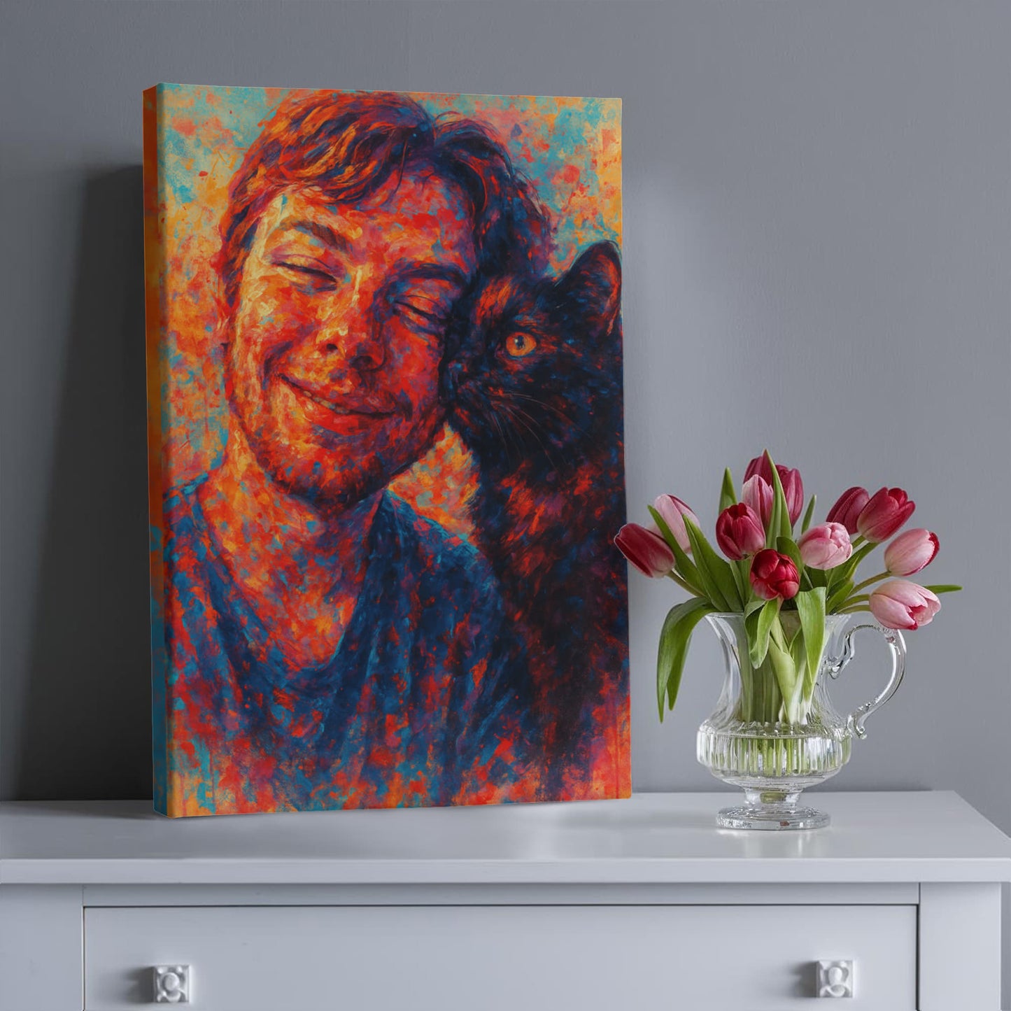 Personalized Pop‑Grunge Canvas — Custom Photo Portrait Art