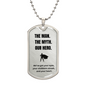 The Man. The Myth. Our Hero. – Engraved Dog Tag Necklace for Dad - Free Engraving