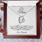 To My Amazing Mom | My Heart Will Always Be Tied to Home " Forever Love Necklace and Personalized Message Card