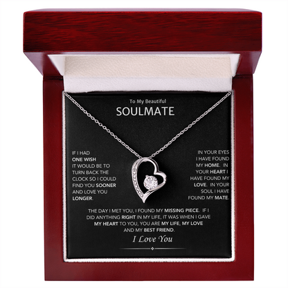 To My Soulmate Heart Love Pendant