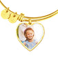 Personalized Heart Photo Bangle – Gift for Mom, Grandma & Daughters