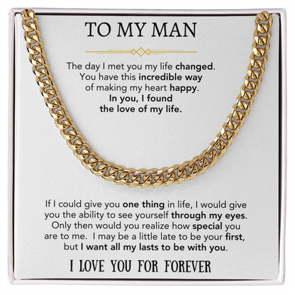 To My Man | Cuban Link Chain  Gift