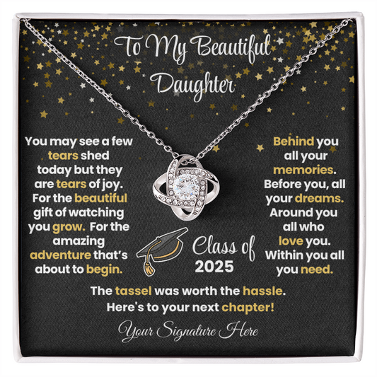 Custom Daughter Graduation Gift Necklace – “The Tassel Was Worth the Hassle” Message Card