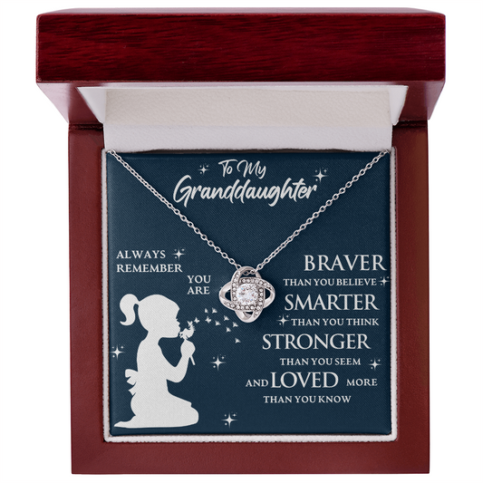 Granddaughter Personalized  Gift - Love Knot Necklace