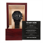 To My Son – Black Chronograph Watch with Heartfelt Message Card