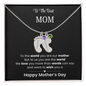 To The Best Mom - Children's Footprint Engraved Birthstone Necklace