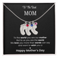 To The Best Mom - Children's Footprint Engraved Birthstone Necklace