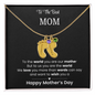 To The Best Mom - Children's Footprint Engraved Birthstone Necklace