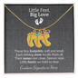 Custom Little Feet Birthstone Necklace - Personalized with Names, Birthstones & Signature - Made in USA
