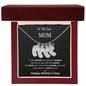To The Best Mom - Children's Footprint Engraved Birthstone Necklace