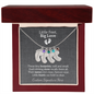 Custom Little Feet Birthstone Necklace - Personalized with Names, Birthstones & Signature - Made in USA