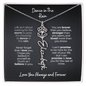 “Dance in the Rain” Custom Name Necklace – Birth Flower Gift for Daughter, Granddaughter, or Someone You Love