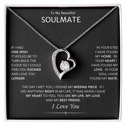 To My Soulmate Heart Love Pendant