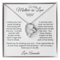 To My Mother-in-Law " Thank You for Sharing Your Son"  Forever Love Necklace and Custom Message Card